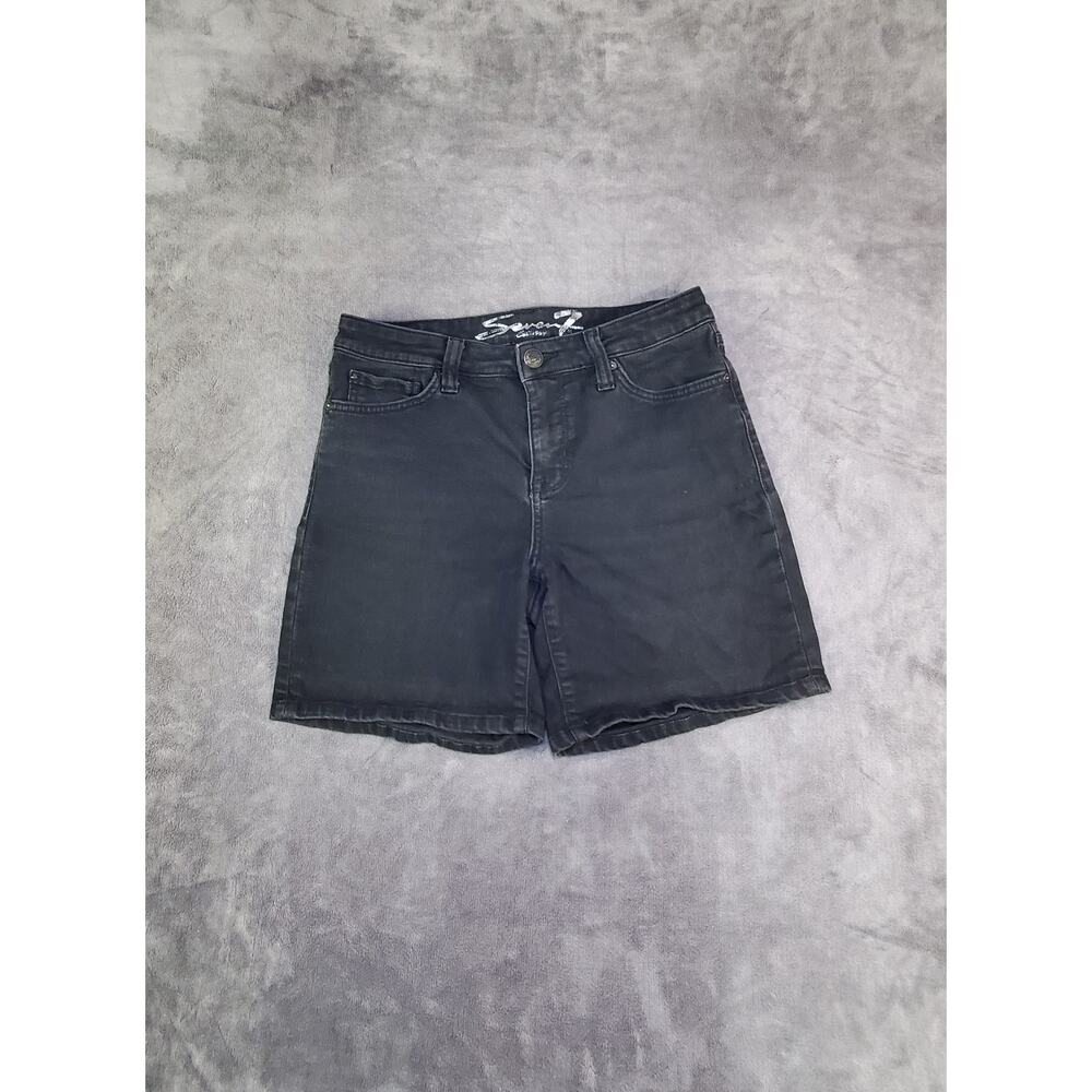 Seven 7 Women's Weekend Sz 6 Shorts Black Stretch Casual C27-28